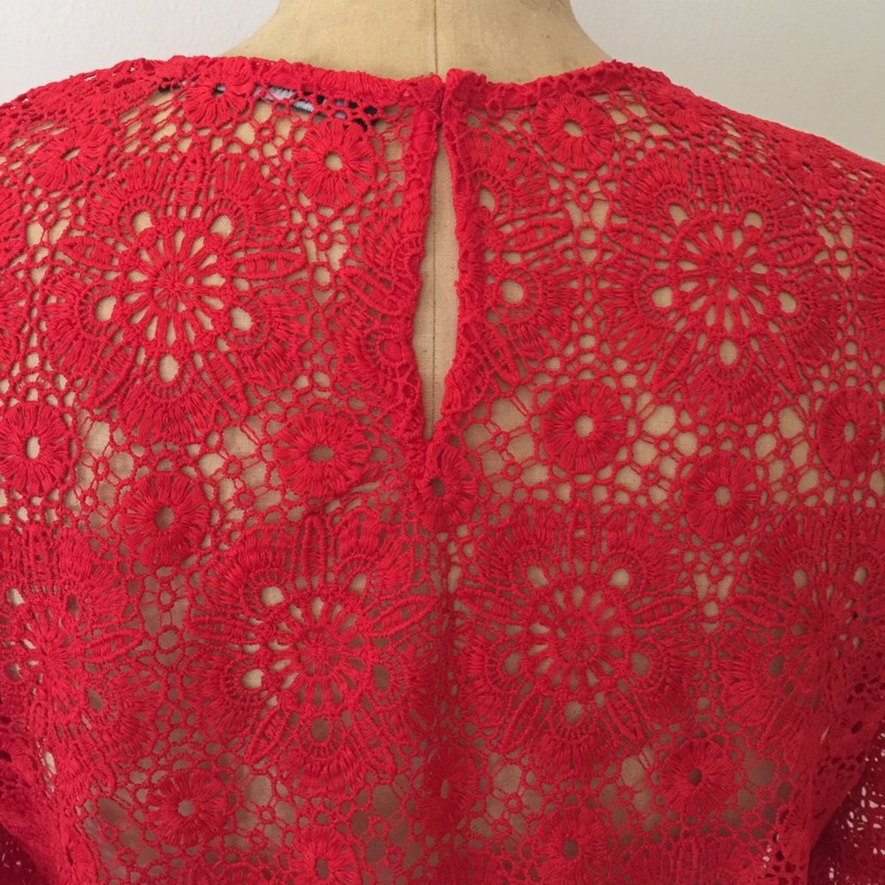 Zara Red Lace Top